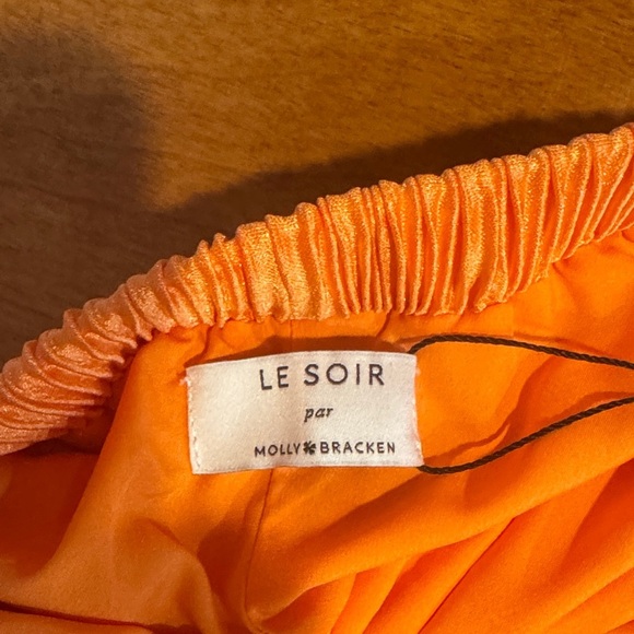 Orange Satin Women's Top and Pant set - Picture 4 of 5